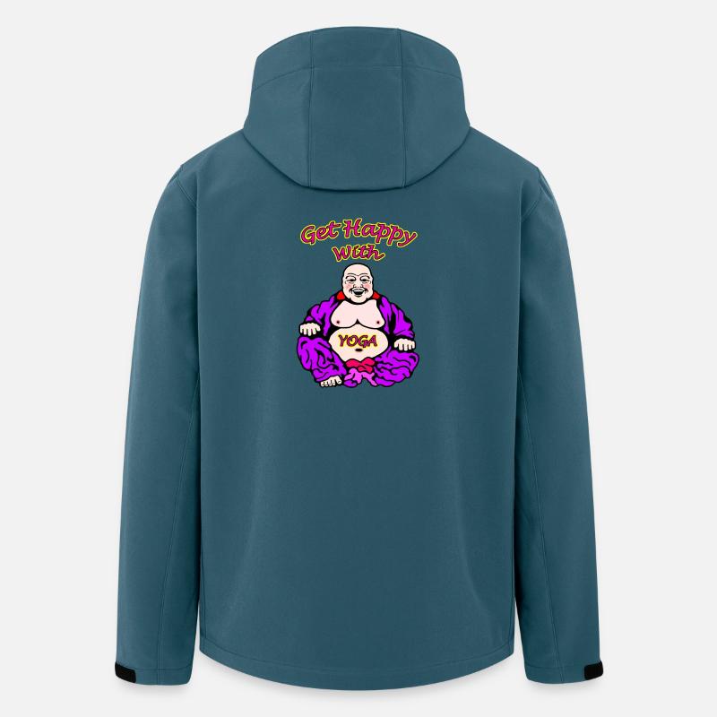 Fröhliche Buddha Yoga Illustration - Recycelte Männer Softshell-Jacke von Stanley/Stella - Dunkles Petrol