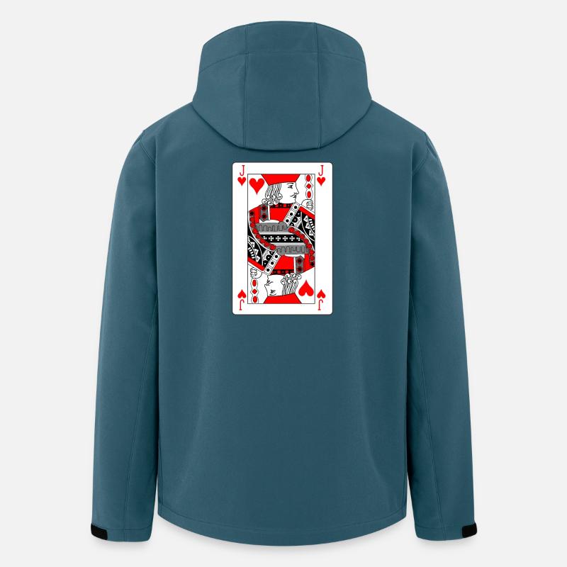 Spielkarte Herz-Bube - Recycelte Männer Softshell-Jacke von Stanley/Stella - Dunkles Petrol