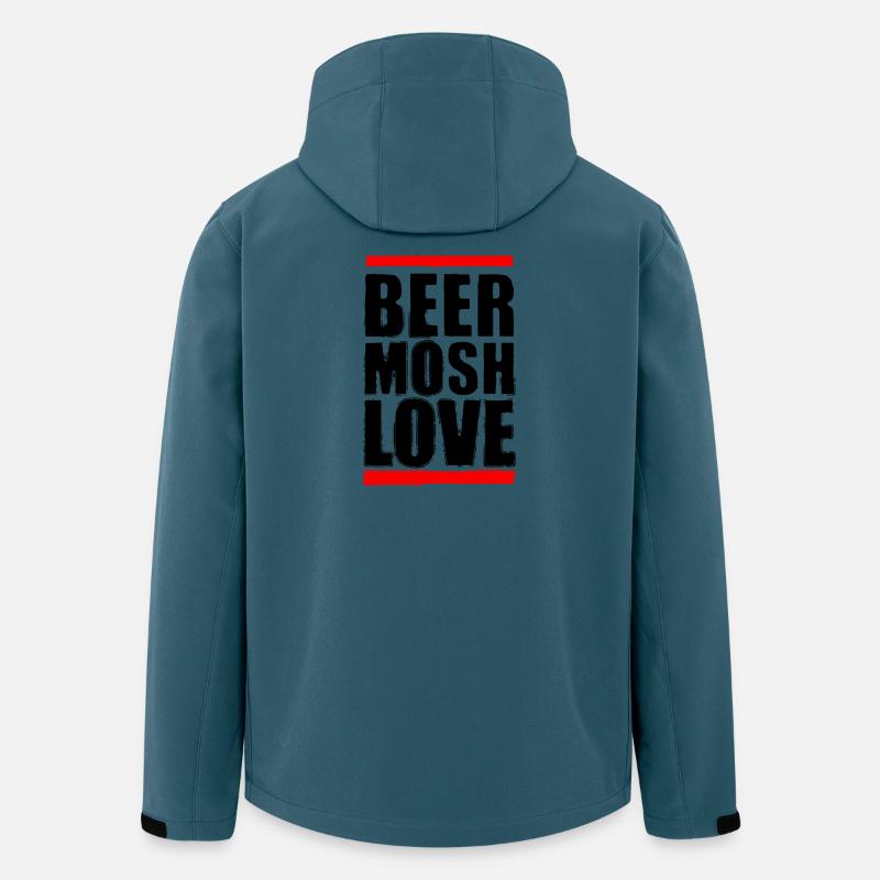 Bier Mosh Liebe Schwarzer Buchstabe - Recycelte Männer Softshell-Jacke von Stanley/Stella - Dunkles Petrol