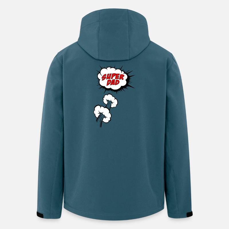 Super-Papa - Recycelte Männer Softshell-Jacke von Stanley/Stella - Dunkles Petrol