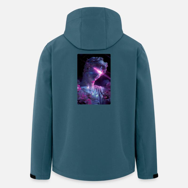 Vaporwave Glitch Punk David Statue - Recycelte Männer Softshell-Jacke von Stanley/Stella - Dunkles Petrol