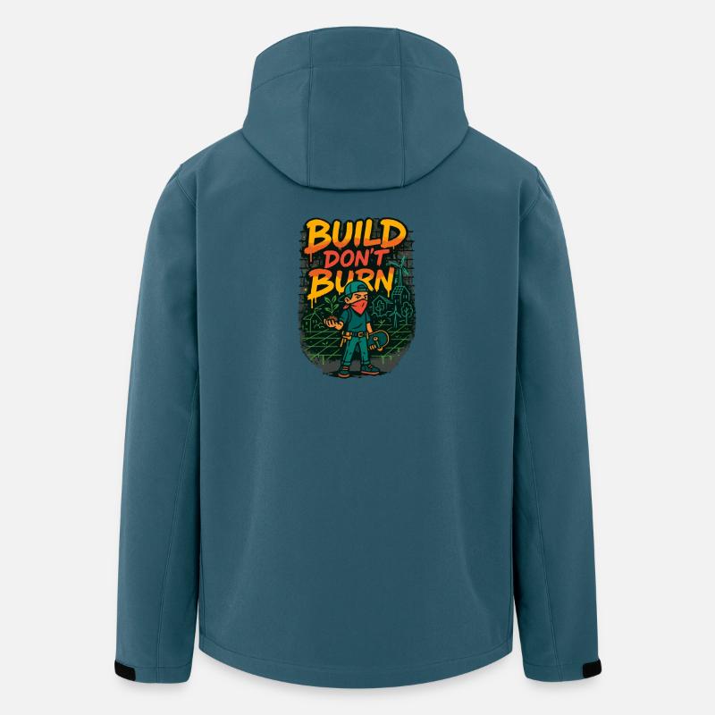 Construire Ne brûlez pas - Veste softshell homme en polyester recyclé Stanley/Stella - bleu pétrole foncé