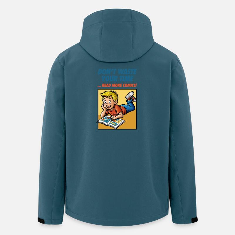 Don't Waste Your Time ... Read More Comics! - Recycelte Männer Softshell-Jacke von Stanley/Stella - Dunkles Petrol