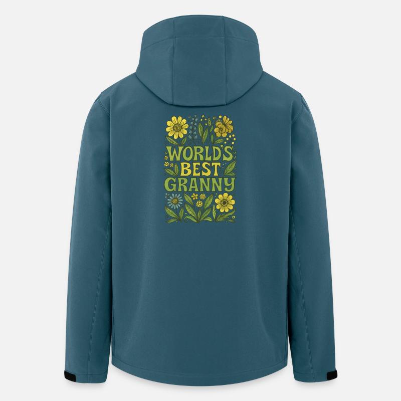 Die weltbeste Blumen-Hommage an Oma - Recycelte Männer Softshell-Jacke von Stanley/Stella - Dunkles Petrol