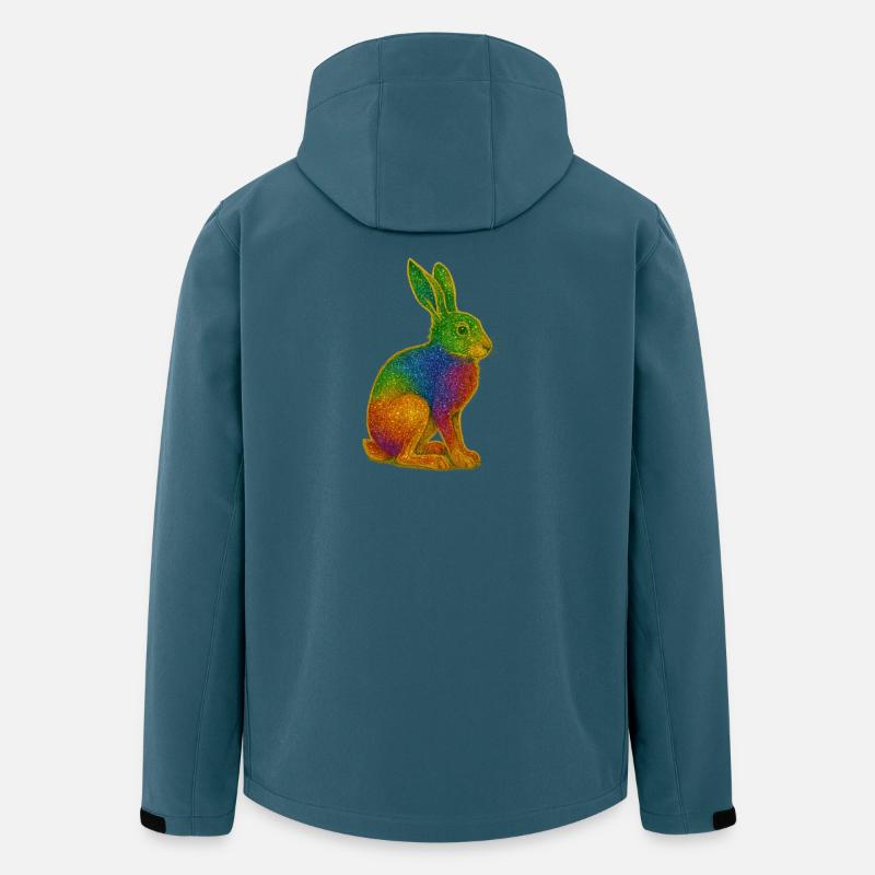 Regenbogen Hase mit Glitzereffekt - Recycelte Männer Softshell-Jacke von Stanley/Stella - Dunkles Petrol