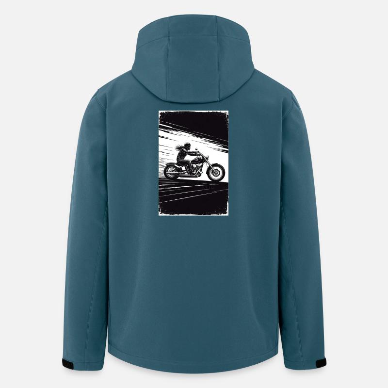 Chopper_Biker_Artwork_Collection_R02 - Recycelte Männer Softshell-Jacke von Stanley/Stella - Dunkles Petrol