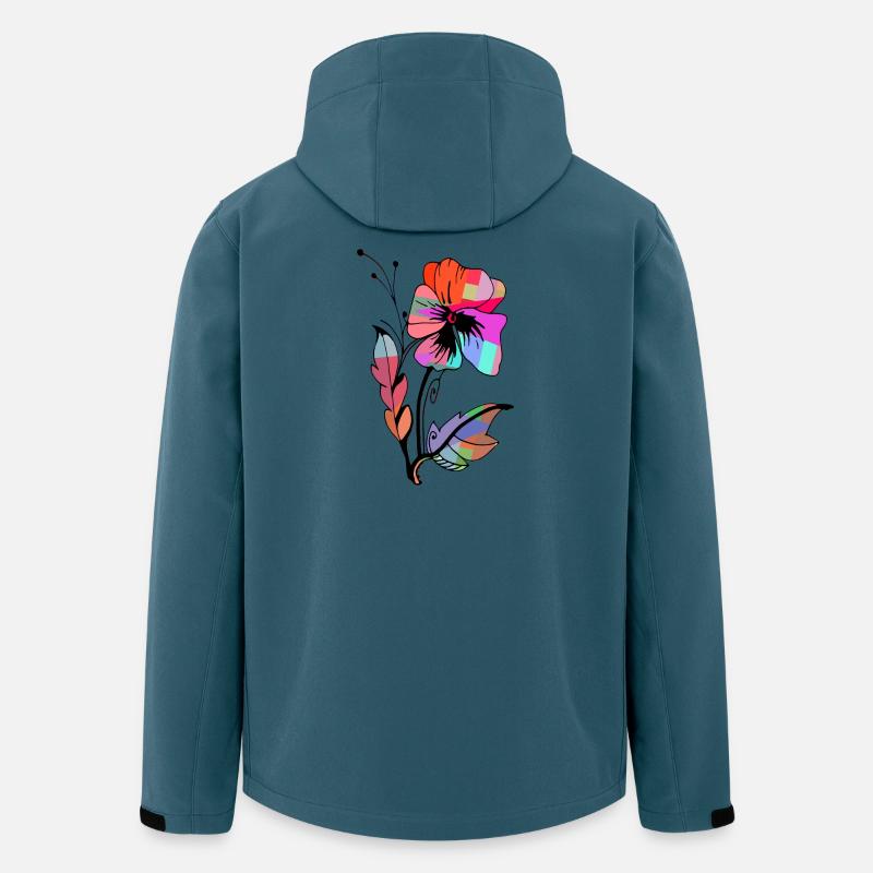 Blume - Recycelte Männer Softshell-Jacke von Stanley/Stella - Dunkles Petrol