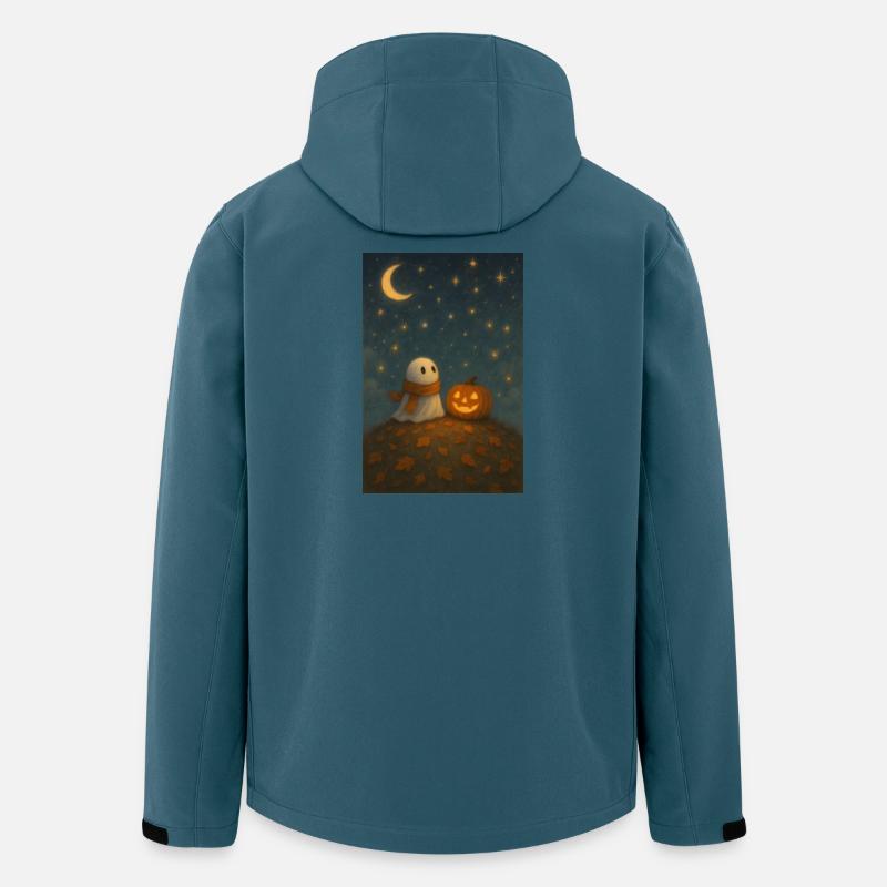 Halloween Geist mit Kürbis - Recycelte Männer Softshell-Jacke von Stanley/Stella - Dunkles Petrol