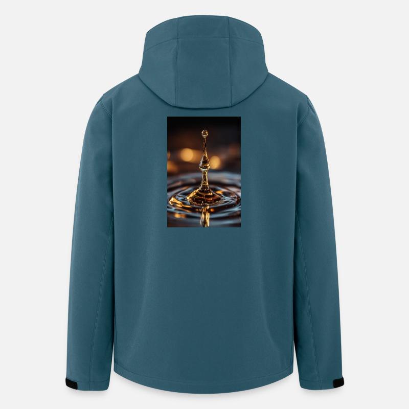 Goldener Wassertropfen-Spritzer - Recycelte Männer Softshell-Jacke von Stanley/Stella - Dunkles Petrol