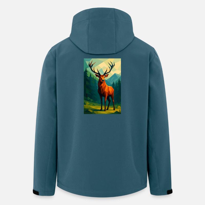 Polynature Hirsch - Recycelte Männer Softshell-Jacke von Stanley/Stella - Dunkles Petrol