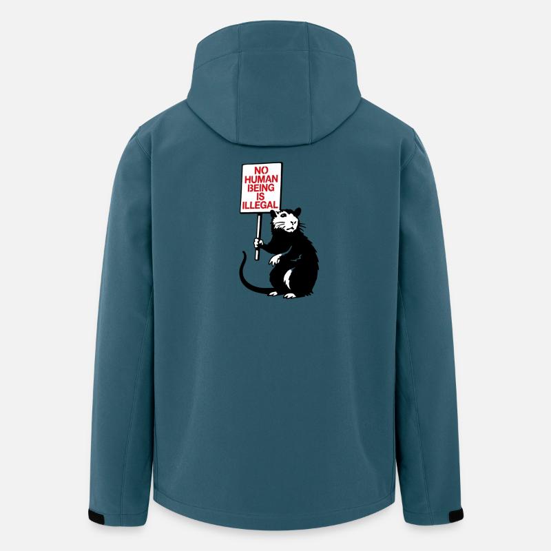 No Human Being is Illegal - Recycelte Männer Softshell-Jacke von Stanley/Stella - Dunkles Petrol