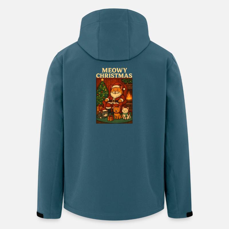 Weihnachtskater und die Weihnachtskätzchen - Recycelte Männer Softshell-Jacke von Stanley/Stella - Dunkles Petrol