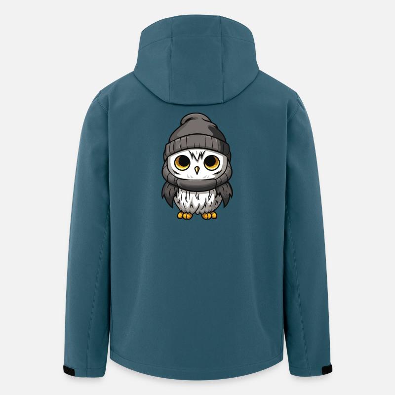 Eule Comic Winter Cozy - Recycelte Männer Softshell-Jacke von Stanley/Stella - Dunkles Petrol