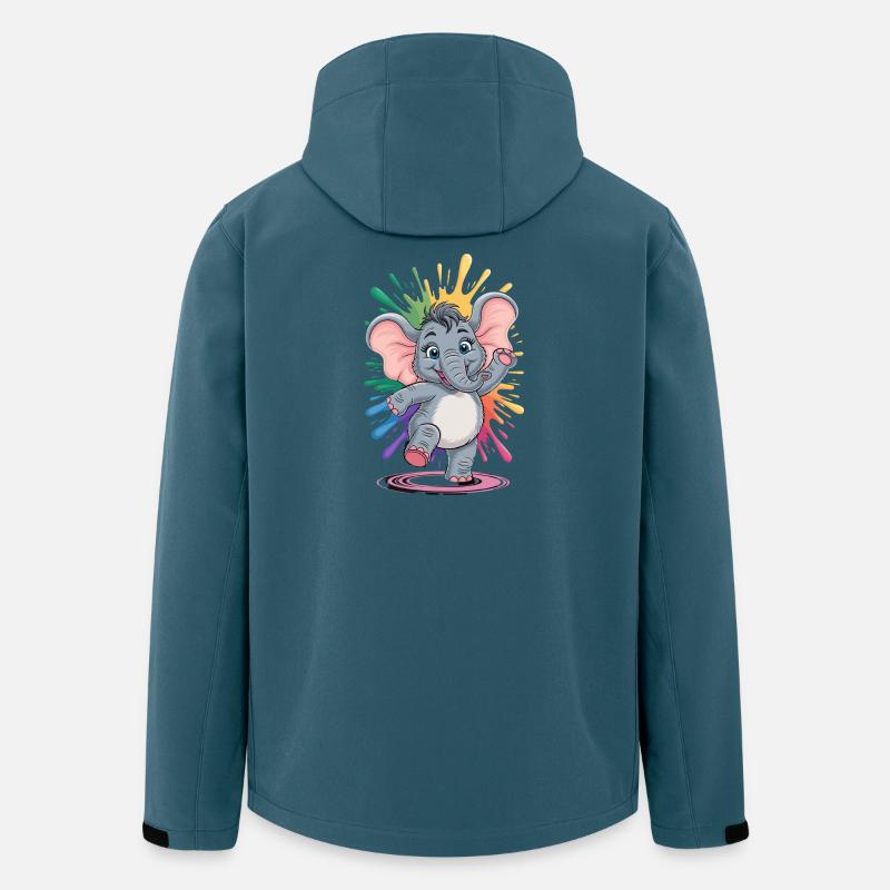 Cute dancing baby elephant with rainbow - Men’s Recycled Softshell Jacket by Stanley/Stella - stargazer