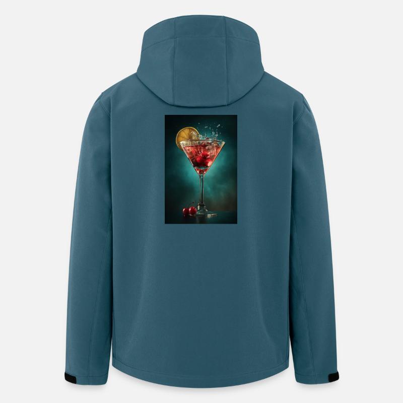 Purpurroter Kirsch-Martini-Spritzer - Recycelte Männer Softshell-Jacke von Stanley/Stella - Dunkles Petrol