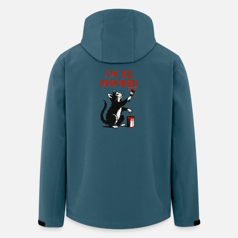 Conception inspirée de l’art du chat - Veste softshell homme en polyester recyclé Stanley/Stella - bleu pétrole foncé