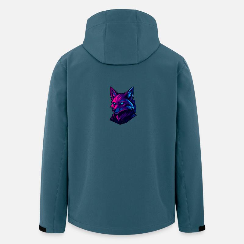 Neon fox head in cyberpunk style - Men’s Recycled Softshell Jacket by Stanley/Stella - stargazer