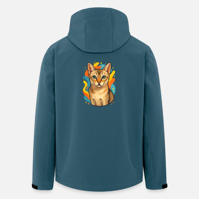 Singapura Katze Farbexplosion - Recycelte Männer Softshell-Jacke von Stanley/Stella - Dunkles Petrol