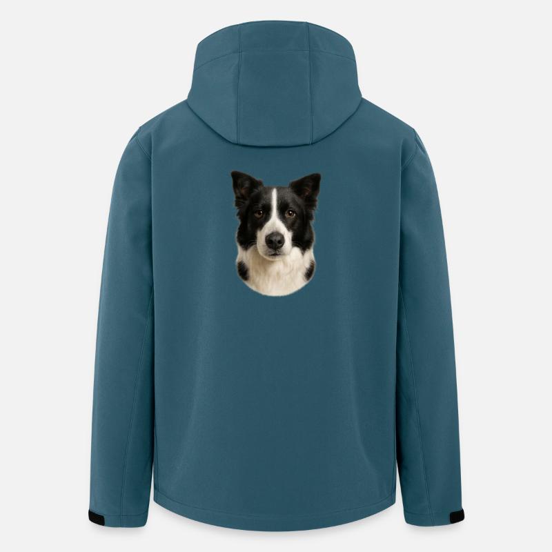 Border Collie Kopfporträt - Recycelte Männer Softshell-Jacke von Stanley/Stella - Dunkles Petrol