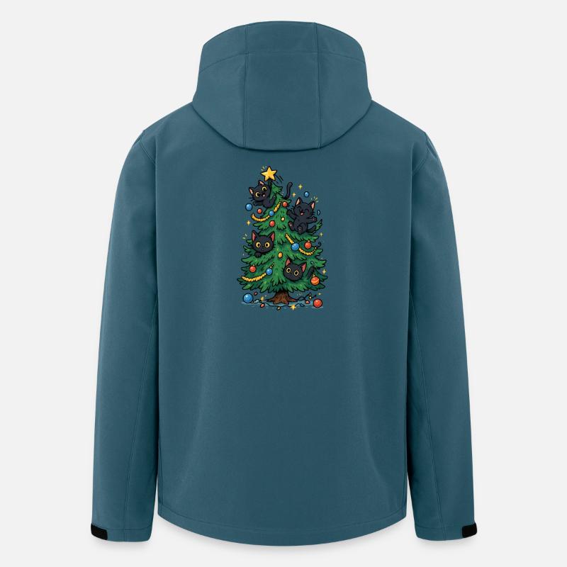 Weihnachtsbaum mit Katzen - Recycelte Männer Softshell-Jacke von Stanley/Stella - Dunkles Petrol