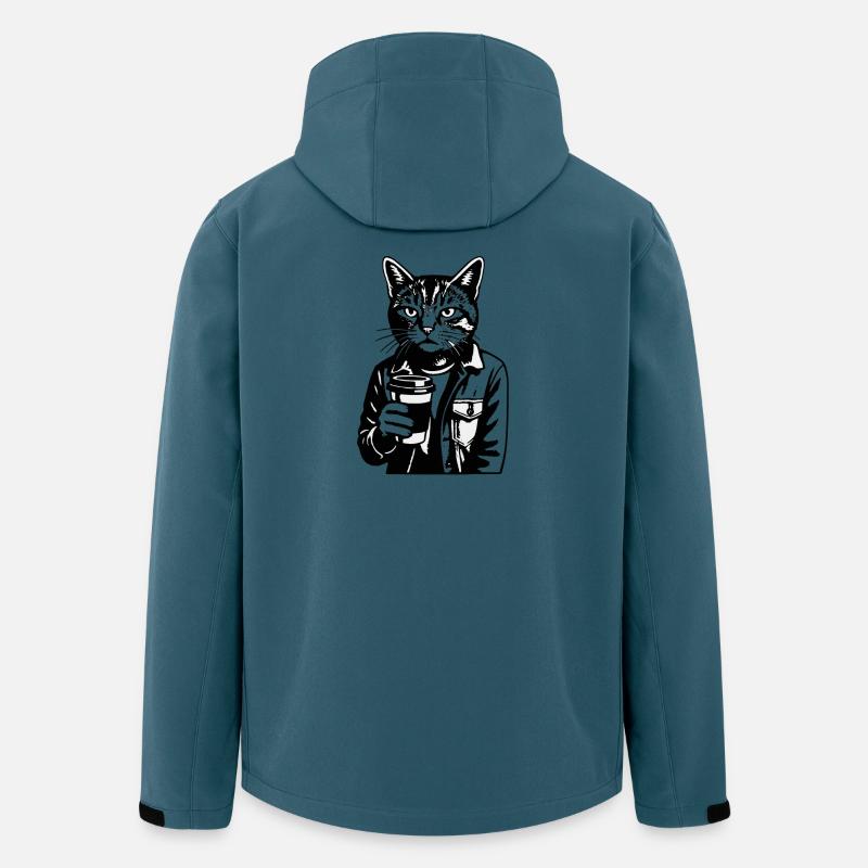 Barista chat en sweat à capuche - Veste softshell homme en polyester recyclé Stanley/Stella - bleu pétrole foncé