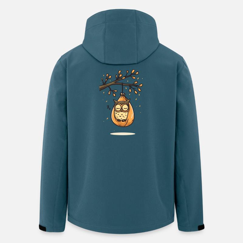 Schlummernde Eule am Herbstast - Recycelte Männer Softshell-Jacke von Stanley/Stella - Dunkles Petrol