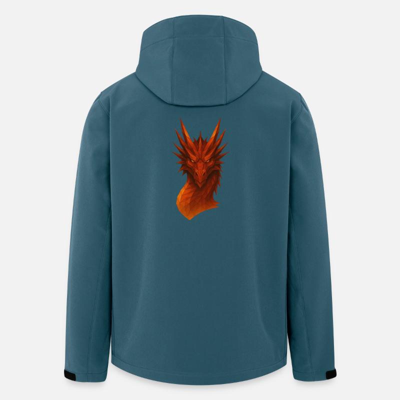 Flammender Lowpoly Drache - Recycelte Männer Softshell-Jacke von Stanley/Stella - Dunkles Petrol
