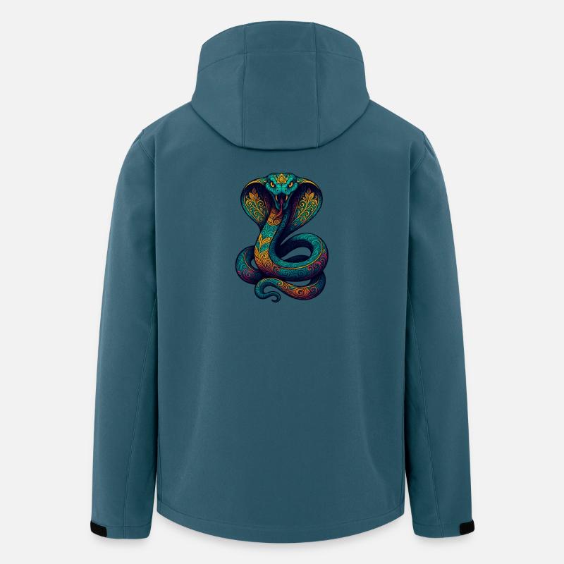 Farbenfrohe Kobra Ornament - Recycelte Männer Softshell-Jacke von Stanley/Stella - Dunkles Petrol