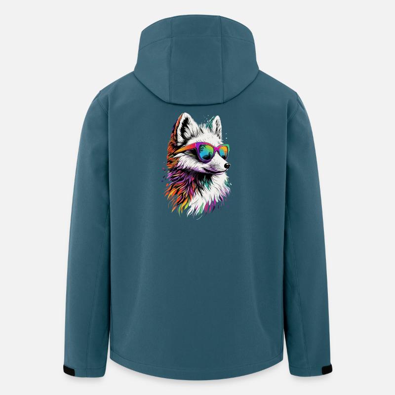 Polarfuchs Schneefuchs Eisfuchs Süßer Weißer Fuchs - Recycelte Männer Softshell-Jacke von Stanley/Stella - Dunkles Petrol