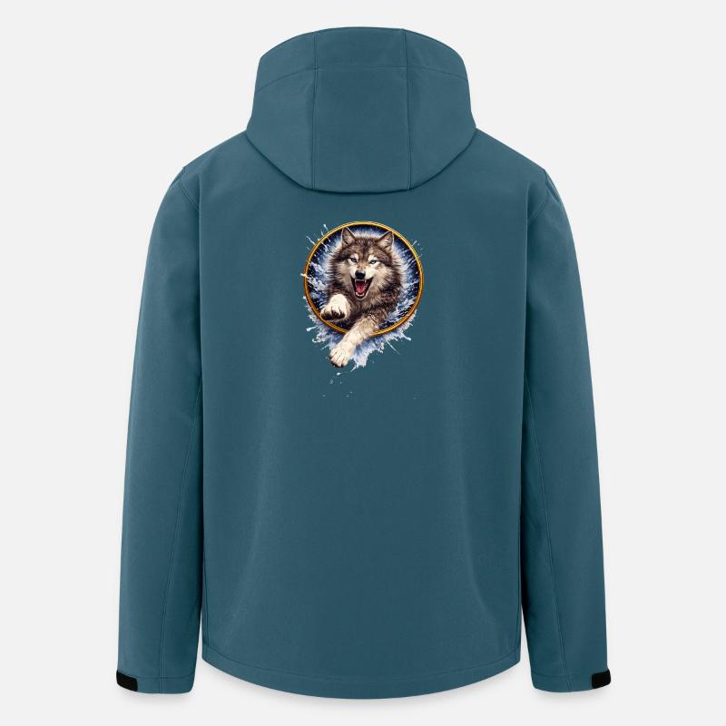 Wolfsring Spritzangriff - Recycelte Männer Softshell-Jacke von Stanley/Stella - Dunkles Petrol