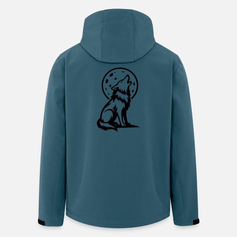 Wolf heult bei Vollmond - Recycelte Männer Softshell-Jacke von Stanley/Stella - Dunkles Petrol