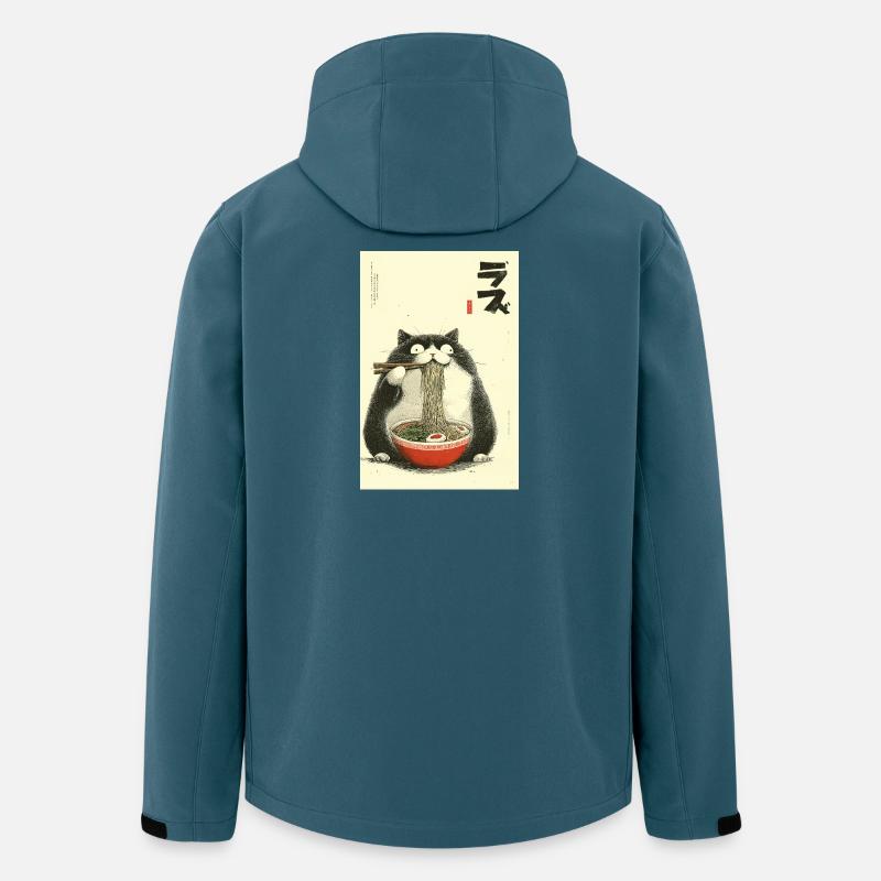 Ramen de chat nouilleur - Veste softshell homme en polyester recyclé Stanley/Stella - bleu pétrole foncé