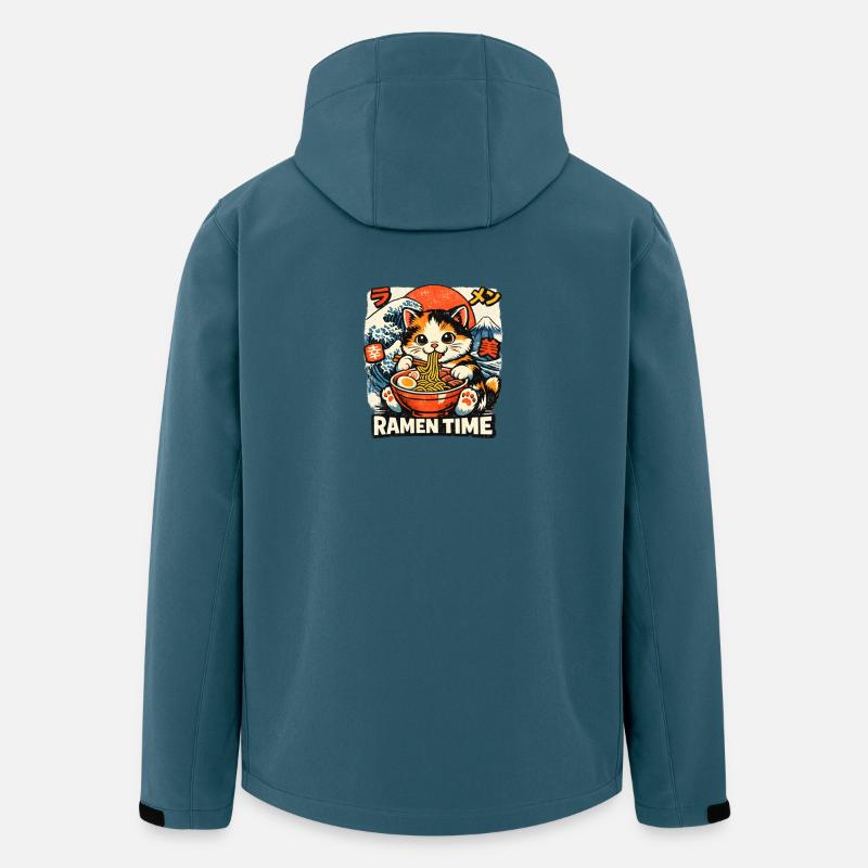 Ramen Katze - Recycelte Männer Softshell-Jacke von Stanley/Stella - Dunkles Petrol