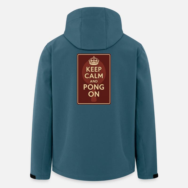 Keep Calm and Pong On / Ping - Veste softshell homme en polyester recyclé Stanley/Stella - bleu pétrole foncé
