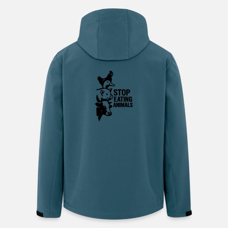STOP EATING ANIMALS - Recycelte Männer Softshell-Jacke von Stanley/Stella - Dunkles Petrol