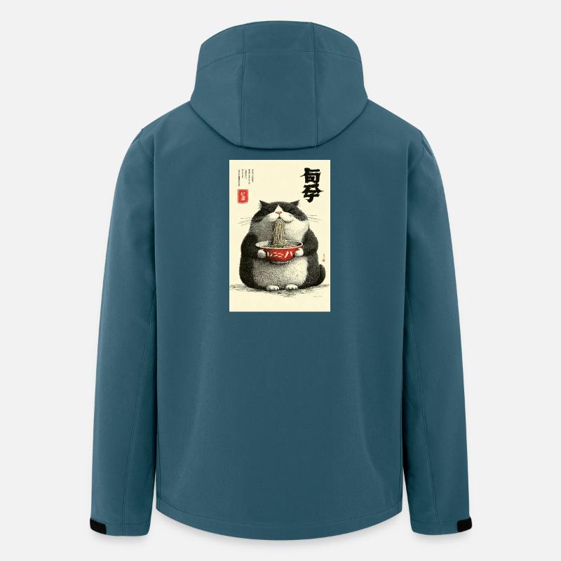 Neko-Nudelfest im Ukiyo-e-Stil - Recycelte Männer Softshell-Jacke von Stanley/Stella - Dunkles Petrol
