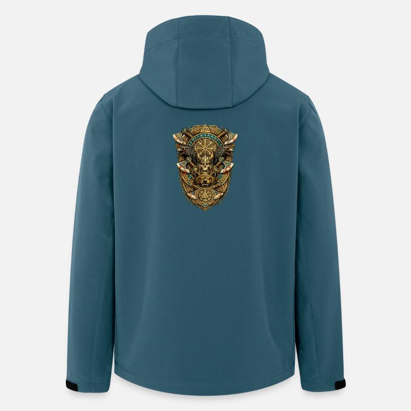 Nordisches Runenwolf Emblem - Recycelte Männer Softshell-Jacke von Stanley/Stella - Dunkles Petrol