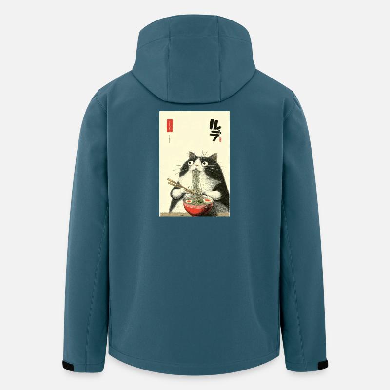 Nudelkatze Ukiyoe-Stil - Recycelte Männer Softshell-Jacke von Stanley/Stella - Dunkles Petrol