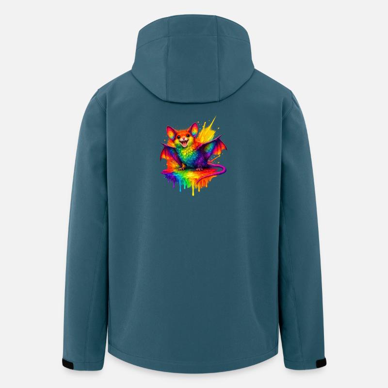 Rainbow Bat Splash - Men’s Recycled Softshell Jacket by Stanley/Stella - stargazer