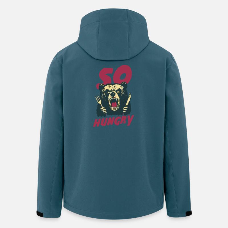 Hungriger Bär mit Besteck - Recycelte Männer Softshell-Jacke von Stanley/Stella - Dunkles Petrol