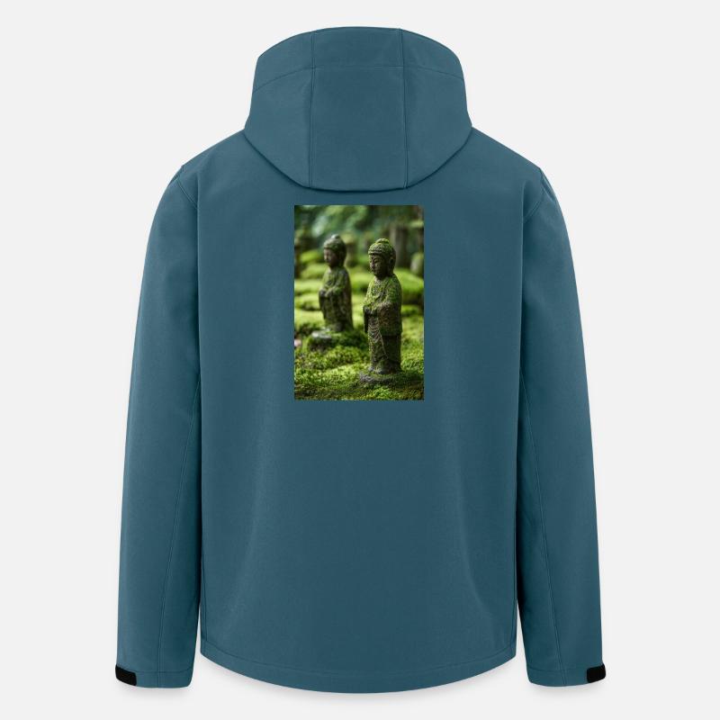 Statuen des Moos-Buddha-Gartens - Recycelte Männer Softshell-Jacke von Stanley/Stella - Dunkles Petrol