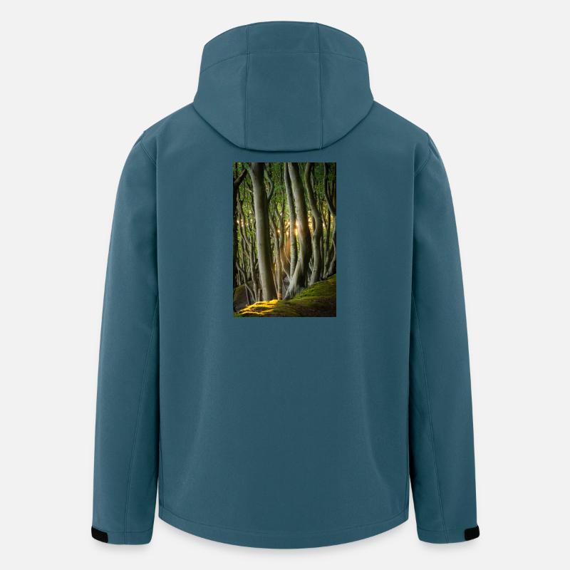Bäume Licht der Sonne - Recycelte Männer Softshell-Jacke von Stanley/Stella - Dunkles Petrol