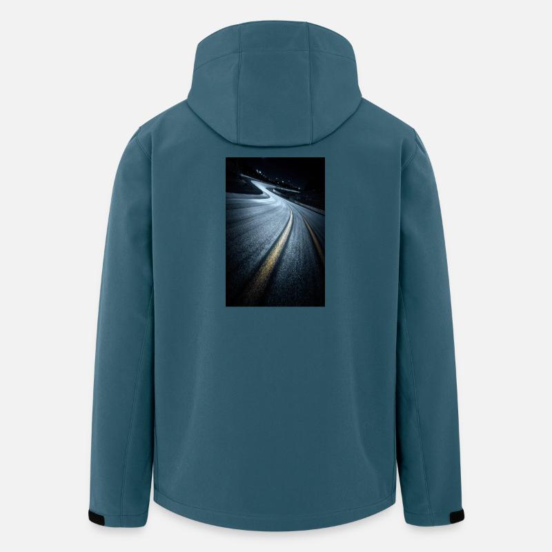 Nächtliche Rennkurve - Recycelte Männer Softshell-Jacke von Stanley/Stella - Dunkles Petrol