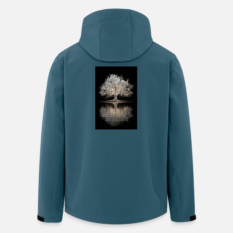 Leuchtendes Silberbaumleuchten - Recycelte Männer Softshell-Jacke von Stanley/Stella - Dunkles Petrol