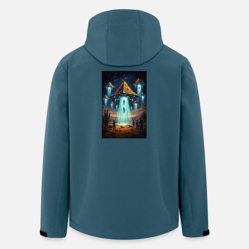 Fusée pyramidale extraterrestre OVNI - Veste softshell homme en polyester recyclé Stanley/Stella - bleu pétrole foncé