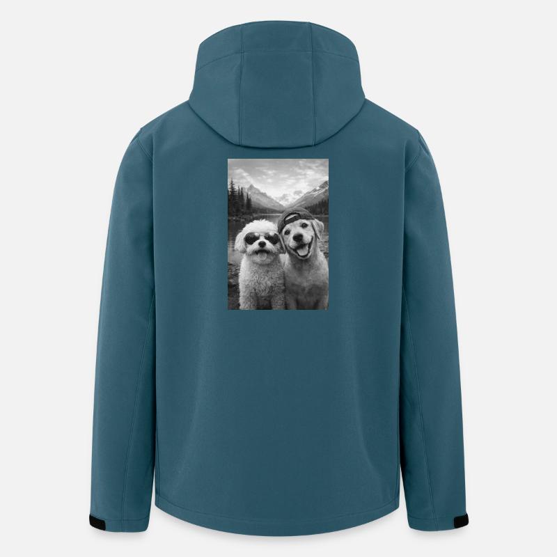 Bergsee Pfotenfreundschaft - Recycelte Männer Softshell-Jacke von Stanley/Stella - Dunkles Petrol