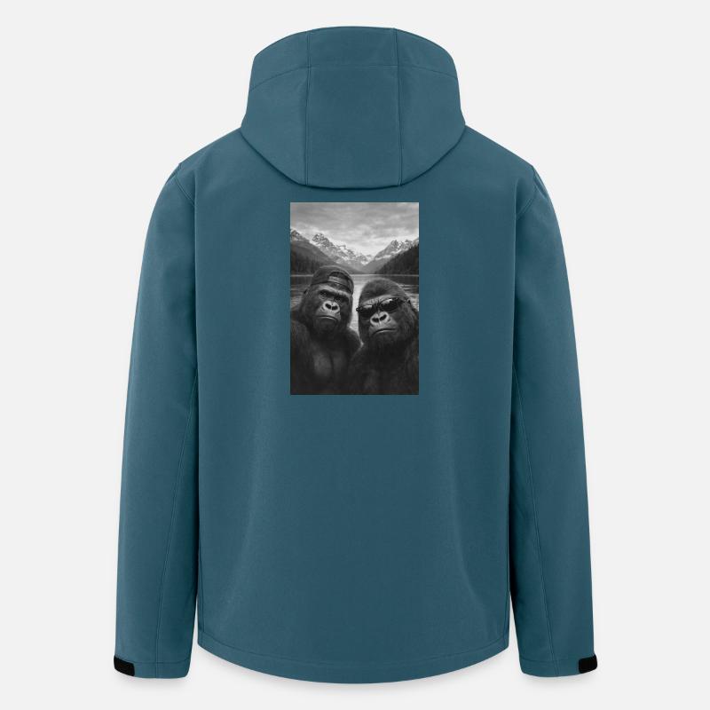 Gorilla Duo Bergsee - Recycelte Männer Softshell-Jacke von Stanley/Stella - Dunkles Petrol