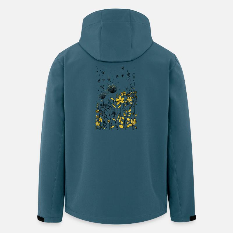Blumen - Recycelte Männer Softshell-Jacke von Stanley/Stella - Dunkles Petrol