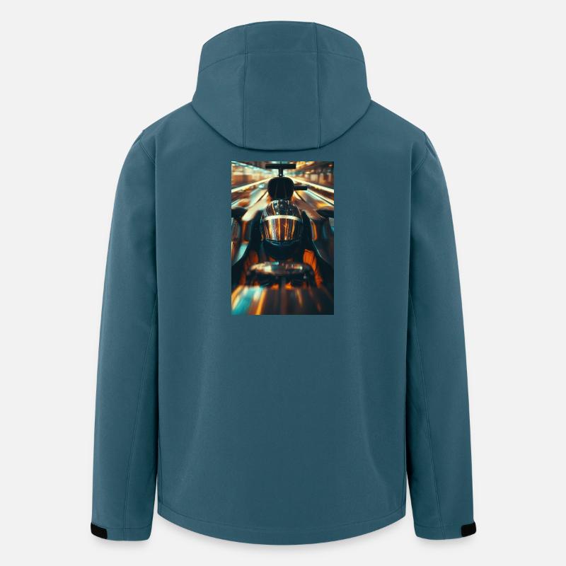 Neon Apex Racer Helm in Bewegung - Recycelte Männer Softshell-Jacke von Stanley/Stella - Dunkles Petrol