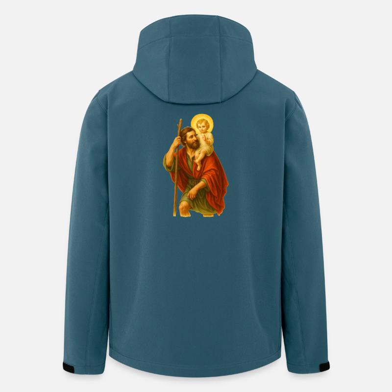 Saint Compagnon avec l’Enfant - Veste softshell homme en polyester recyclé Stanley/Stella - bleu pétrole foncé